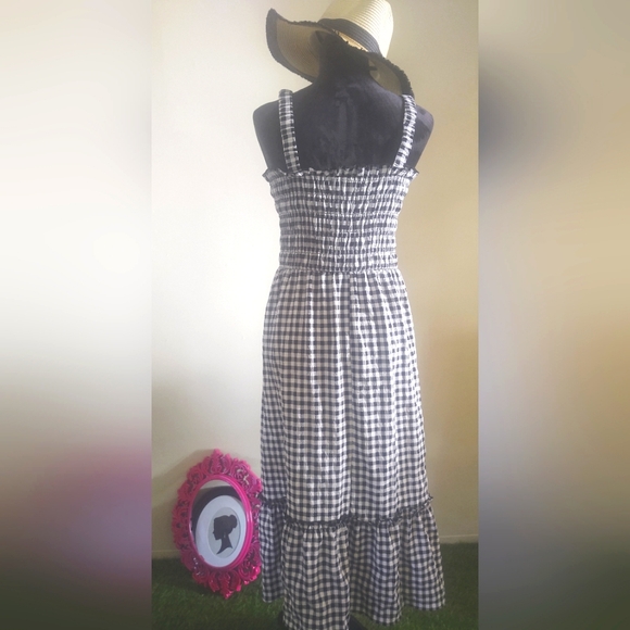 Gingham Sundress in 🔲 Black & White by Divided~ Long-length Size: L - Picture 3 of 9